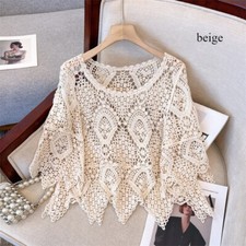 Damen Durchbrochene Spitze