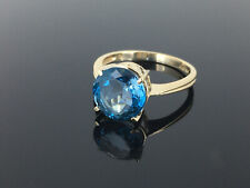 Kristall klarer Meer blauer Spinell Ring Gold 375 Samuel Aaron New York GTR RG56