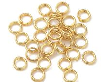 50 Edelstahl Spaltringe 18k vergoldet 4/5/6/8mm Ringe basteln Schlüsselringe