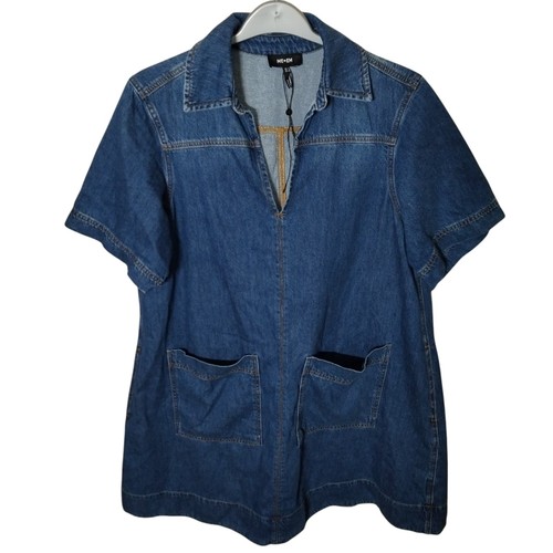 Kleid 12 blau denim - kleid,