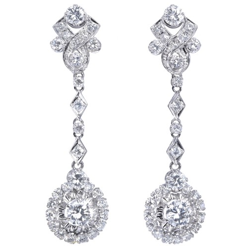 Diamant clip hängeohrringe - diamant,