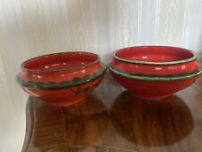 2 Schalen Servier?Schüssel Villeroy & Boch Gallo Piroschka 70er  rot Ø 23 H 10