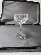 A vintage crystal wine glass