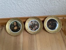 K&A Krautheim Wandteller Mona Lisa Gold Sehr guter Zustand Vintage Porzellan