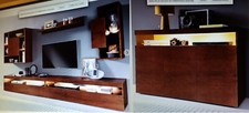 Wohnwand 6-tlg. Anbauwand Wohnzimmer Stahlbraun matt  Schrank Schränke Sideboard