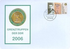 NVA 1946 2006 Briefumschlag mit Sondermarke "Die Waffen nieder" Stempel Kemnitz