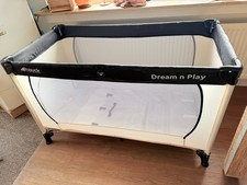 hauck Dream'n Play Plus Baby Reisebett - Schwarz Beige + Klapp Matratze