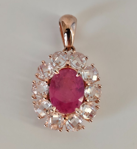 Rosa turmalin anhänger - rosa-turmalin-anhänger,, 925er