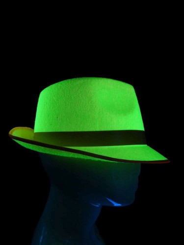 Schwarzlicht trilby partyhut - schwarzlicht,