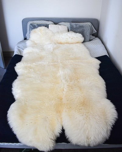 Natural sheepskin rug - natural, quad