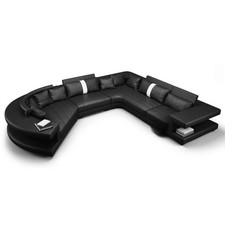 Rund Sofa Wohn Möbel Leder
