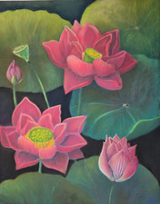 Original lotus pastellmalerei - lotus,