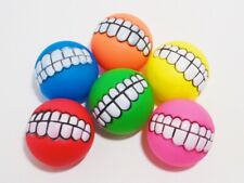 Hundespielzeug - Ball mit Gebiss - witzig - Squeaker - verschiedene Farben - 8cm