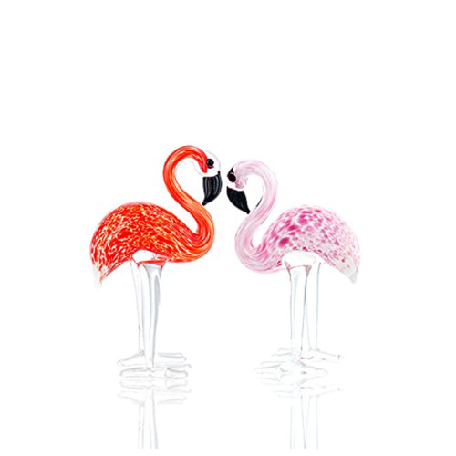 Flamingo glasfigur paar - flamingo, 2