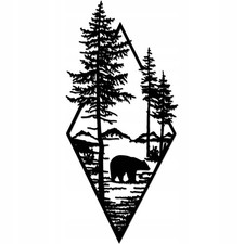 Wandbild Bär Berge Bäume