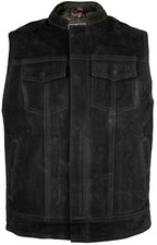 Matt Black Mens Leather Vest
