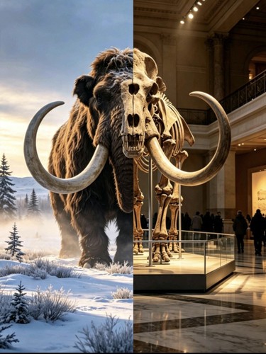 Dinosaurier mammut gespalten - dinosaurier,