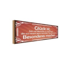 Holzschild 10x27 cm Glück aus