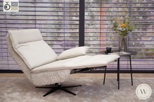 Sessel Modell Evino in Leder- Stoffkombination