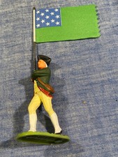 Elastolin 7cm Soldat American Militia Fahnenträger # 9196 in dem Zustand selten!