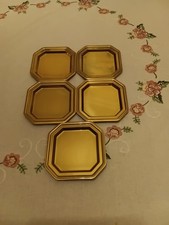 5 Messing Untersetzer für Gläser achteckig stapelbar unbenutzt