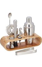 Relaxdays 9-teiliges Cocktail Set, Profi Barkeeper Set m. Ständer, Shaker,...