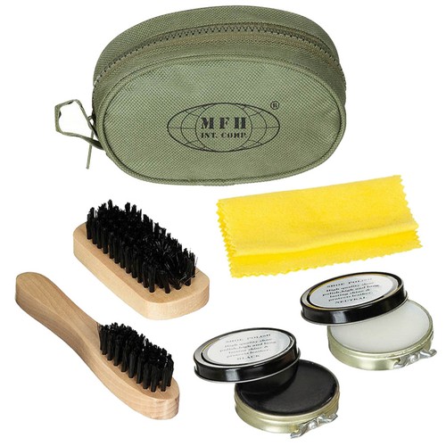 Schuhputzset oliv bürsten - oliv,