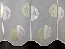 Scheibengardine Bistro Gardine 60cm hoch bestickt salbei grün  013584 Größenwahl