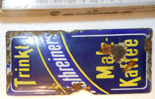 uraltes KATHREINERS Malz Kaffee   Emaille  ca 18 x 8  cm  Kathreiner TÜRSCHILD