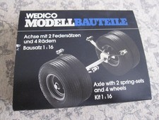 Wedico 104-103, "ACHSE MIT 2 FEDERSÄTZEN und 4 RÄDERN", 1:16, NEU in OVP