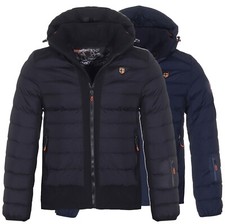 Geographical Norway Herren Winter Jacke Steppjacke Mix Softshell Kapuze Leicht