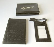 ESPRIT Dokumentenmappe Reisebrieftasche Weltstädte Prägung mit Gepäckanhänger