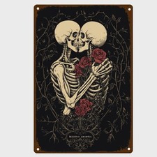 Blechschild Skelett Mann Frau