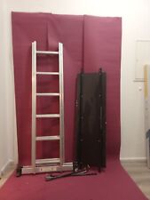 Aluminium Leiter, als Gerüst umbaubar. Mit Rollen.