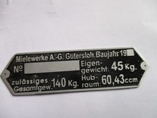 Plate Type Plate ID Miele