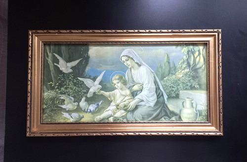Antikes marienbild madonna mit - madonna,
