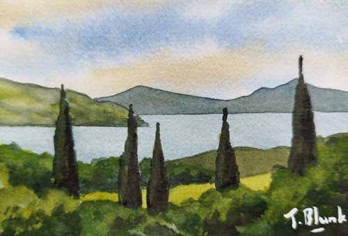 Original aquarell landschaft - aquarell,