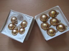 Weihnachtsbaumschmuck Christbaumkugeln 11 Kugeln, Gold mit Glitzer Vintage