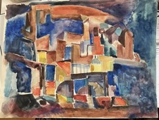 Franz Hartmann Stadtbild 2 1969 Aquarell Signiert