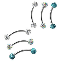 Piercing Ohr Augenbraue Intim Banane zwei Kugeln Chirurgenstahl ++BLITZVERSAND++