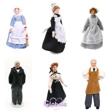 Miniatur Puppenhaus 1:12 Maßstab Keramikfiguren Vintage Dienstmädchen Koch Set