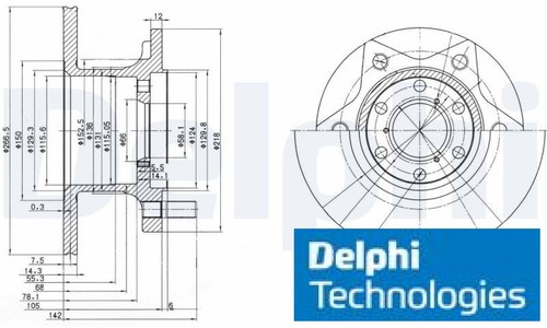 Bremsscheibe delphi bg302 - bg302, 2