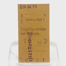 Fahrkarte Fahrschein Lindau Friedrichshafen 1975