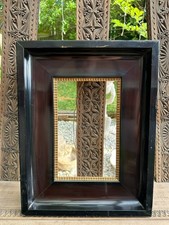 ANTIKER RAHMEN KLAVIERLACKRAHMEN SCHWARZ 31x40cm FALZ 15,3x24,7cm