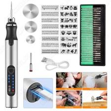 63stk Mini Elektrischer Gravierstift Gravurstift Graviergerät Set für Metal Glas