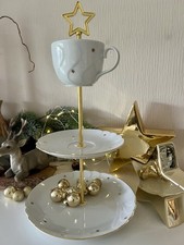 Seltmann Weiden,  Porzellan-Konfekt -Etagere - Goldrand- Helena - Sterne