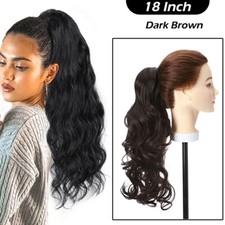 Echt Lockig Dick Klammer Haarteil Zopf Pferdeschwanz Haarverlängerung 12in-24in