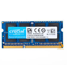 Neu Crucial RAM 8GB 2Rx8 PC3-10600S DDR3-1333Mhz SODIMM Laptop-Speicher 1.5V.NEW