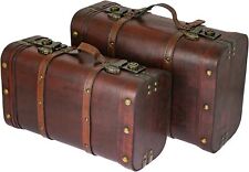 HMF 2er Set Schatztruhe Peru Vintage Koffer Schatzkiste Holztruhe