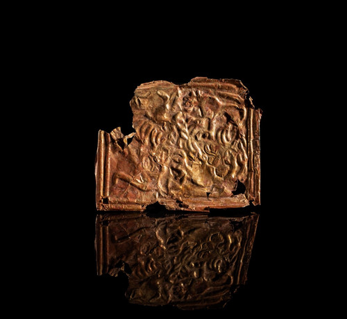Eisenzeitliches goldblech mit - goldblech,